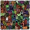 50Pcs/Set Neon Color. KUSO Funny Halloween Scary Horror Stickers DIY Fashion Waterproof Doodle Decals Stickers