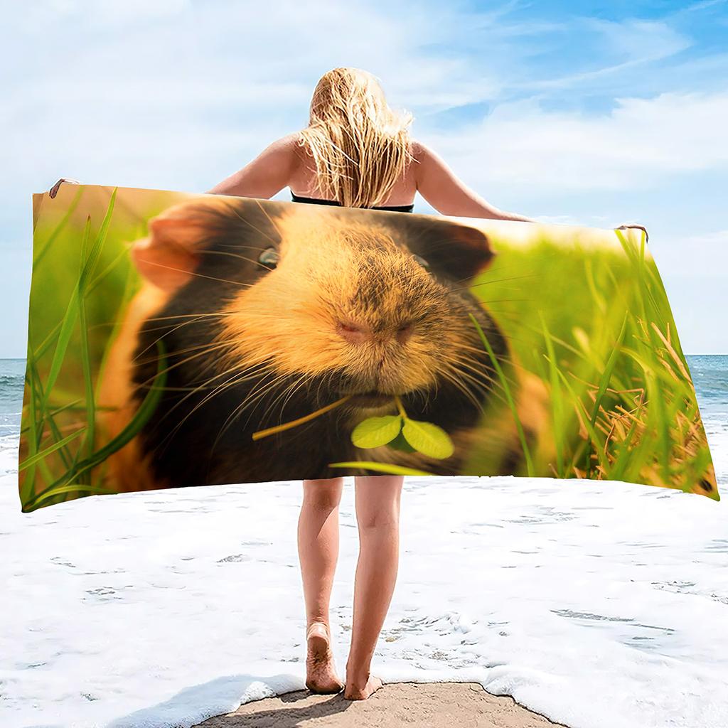 Meerschweinchen Super Weiches Strand-Schnelltrocknendes Badetuch Großes Saugfähiges Handtuch-Decke Geeignet für Outdoor-Reisen Camping Schwimmen