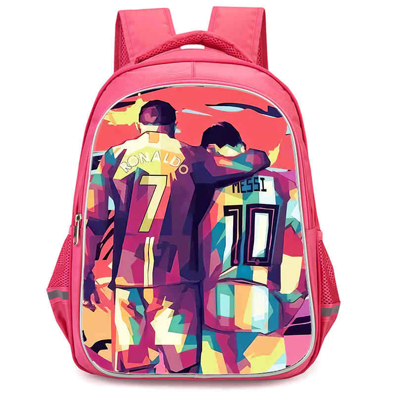 Cr7 Rucksack Hochauflösender Druck Große Kapazität Multifunktion Reißverschluss Oxford Rückenschutz Leichter Rucksack