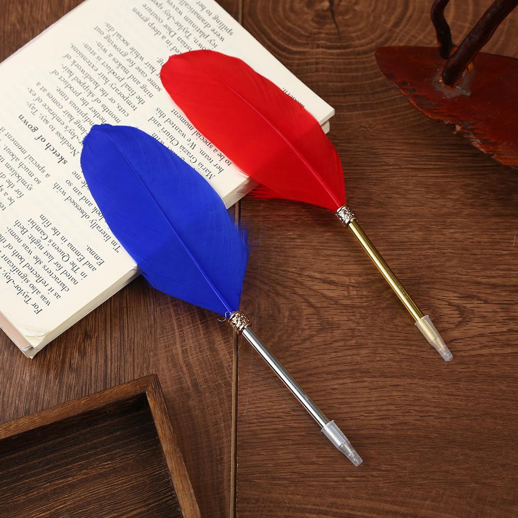Feather Ballpoint Pen Creative Retro Goose Feather Shape Ballpoint Pen Cute Puzzle Student Stationery
