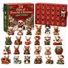 Pet Themed Holiday Gifts French Bulldog Advent Calendar, 24-Day Christmas Countdown Acrylic Ornament, Collectible Decorative Frenchie Charms Figurine
