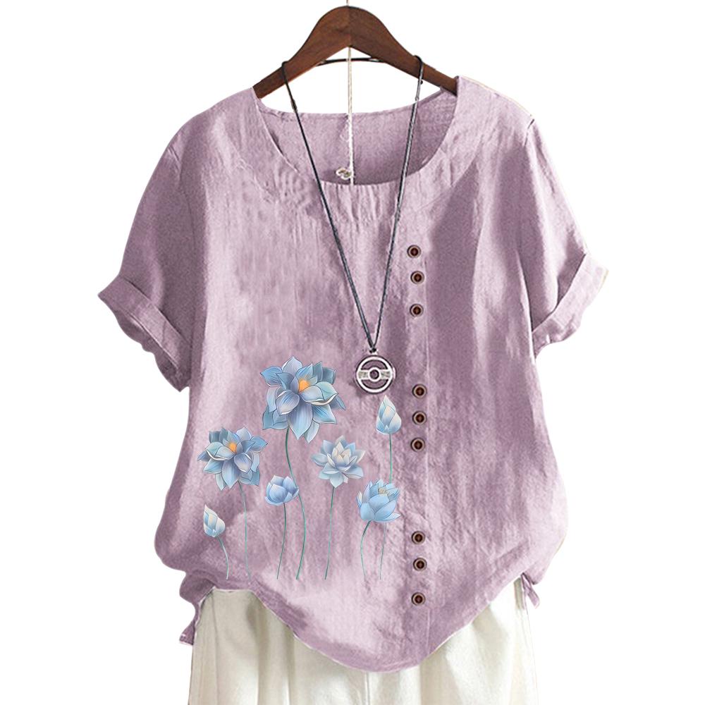 Women's Cotton Casual T-Shirt with Printed Design In 11 Colors