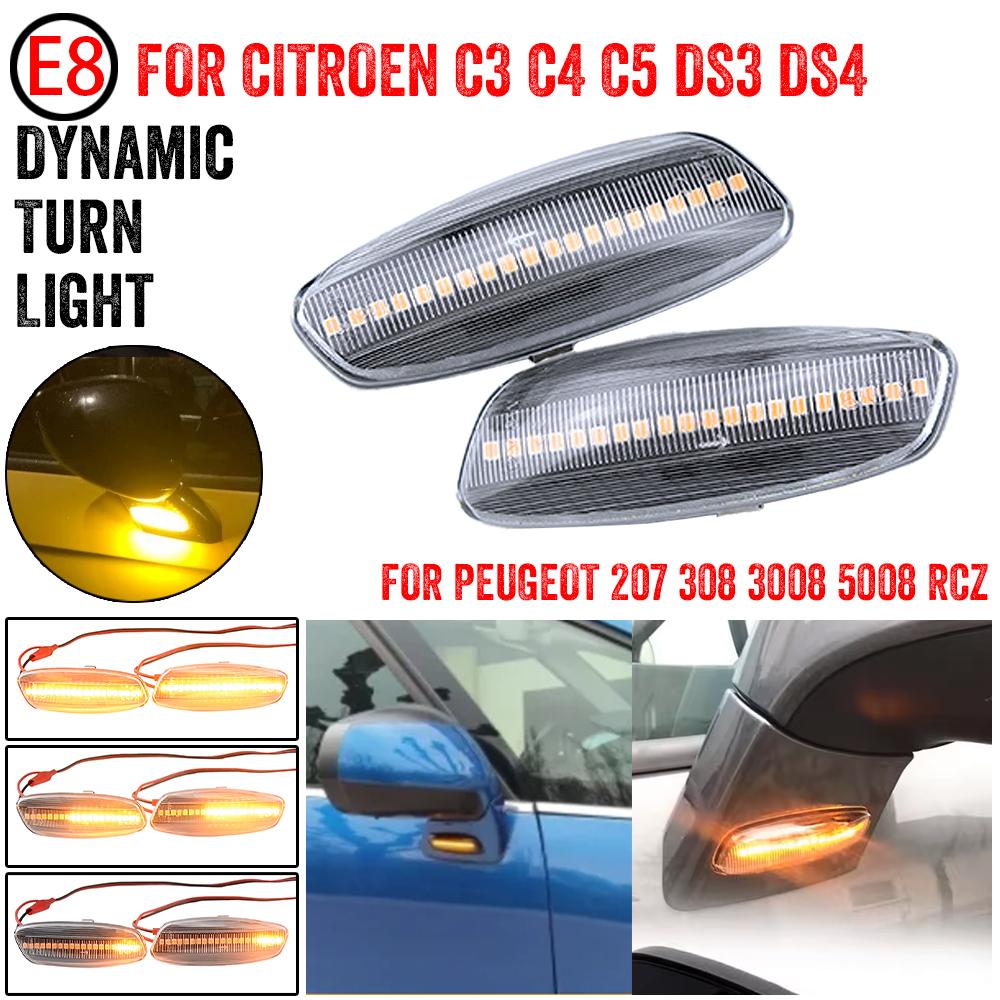 Car Flowing LED Side Marker Light Dynamic Turn Signal Repeater Lamp 2006-2018 For Citroen C4 Picasso C3 DS3 C4 DS4 C5Turn Signal 2