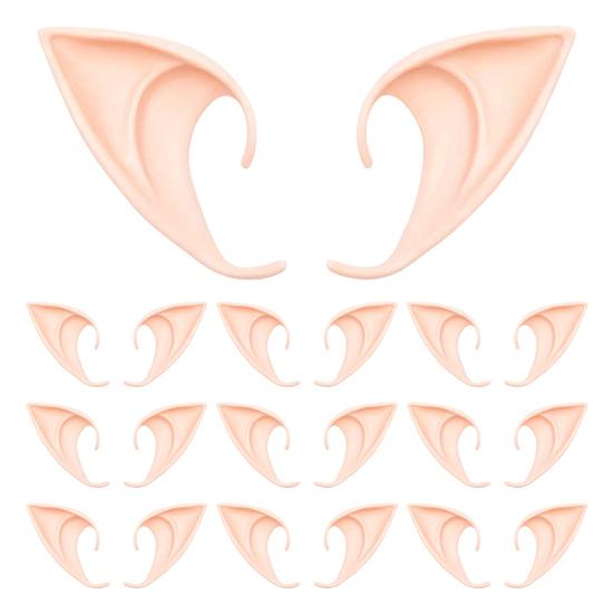 10 Pairs Fairy Pixie Elf Ears Soft Pointed Fairy Ears Party Cosplay Dress Up Costume for Halloween Elven Masquerade Makeup Accessories