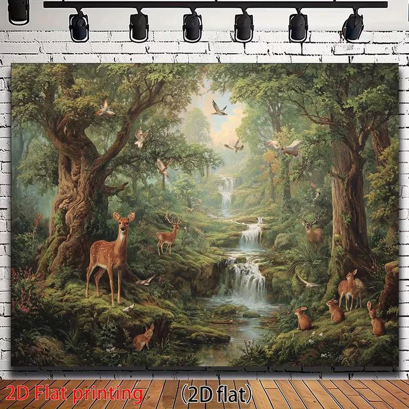 2D Enchanted Woodland Animal Backdrop Photography Background Banner