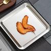 Serving Platter Square Stainless Steel Dish Tray Barbecue Plate Silver Color for Home L