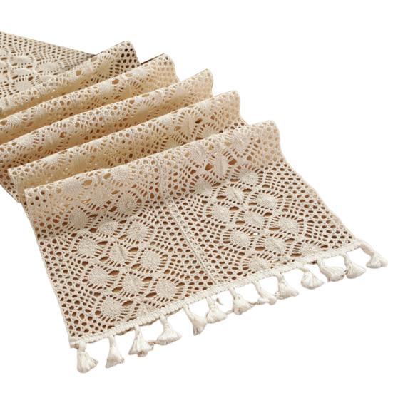 Aleer de masă cu ciucuri design gol în stil boho husă de masă pentru decorațiuni rustice de fermă acasă