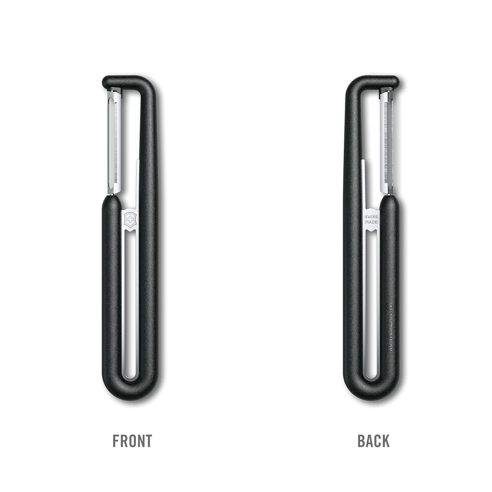 VICTORINOX Peeler - Dishwasher Safe, Long-lasting Sharpness, Straight Blade, Black, High Durability