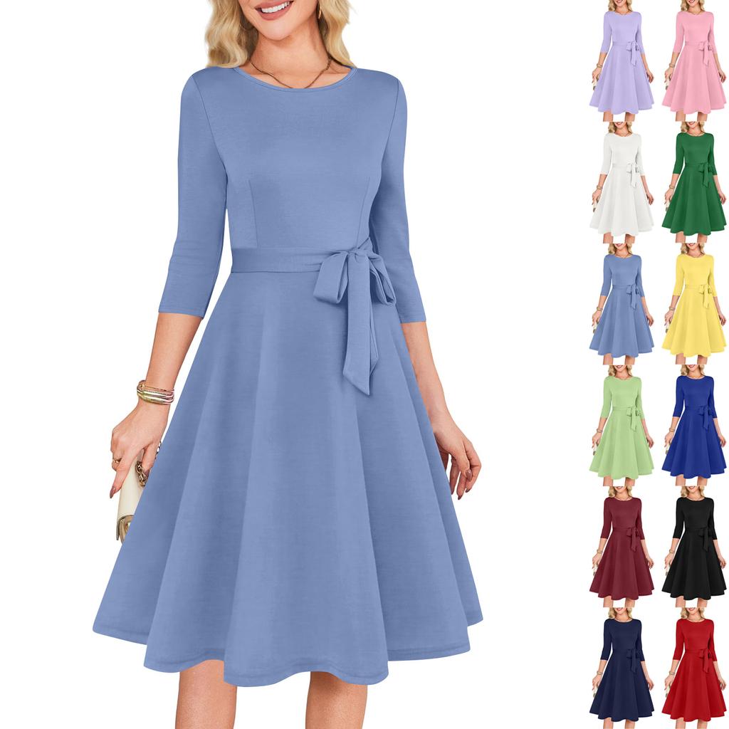 Women's Cocktail Dresses 3/4 Sleeve Vintage Wedding Guest Dress