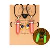 2PCS Luminous Hexagonal Column Couple Necklace for Women Men Astronaut Magnetic Heart Natural Stone Choker Lover Charm Jewelry