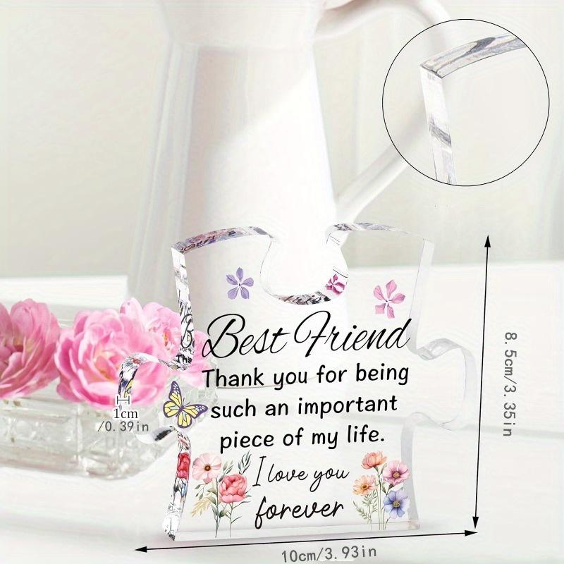 Stylish Best Friends Puzzle-Shaped Acrylic Table Decoration, Ideal Birthday Friendship Gift for Women, Perfect for Christmas