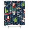 TU Christmas Shower Curtain Festive Holiday Decor Waterproof Bathroom Fabric Backdrop Xmas Pattern Home Decor Modern Style Gift