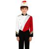 Boys Marching Band Uniform Stand Collar Long Sleeve Sequins Patchwork Color Block Design Epaulets Buttons Hat Set