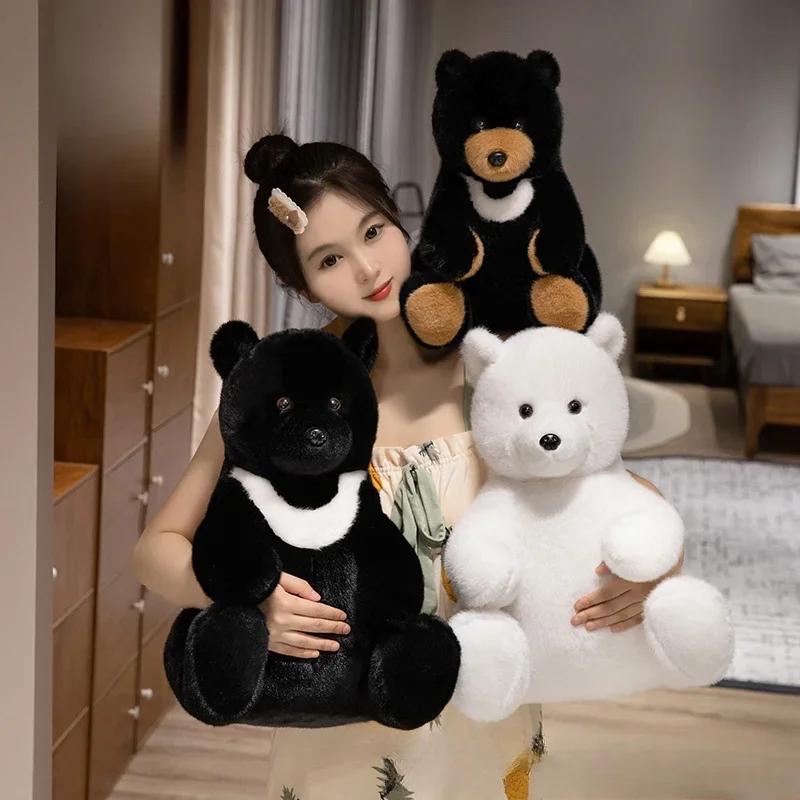 New Premium Quality Black Bear Plush Stuffed Animals White Polar Bear Plush Toys Cuddle Gifts for Children Christmas Birthday