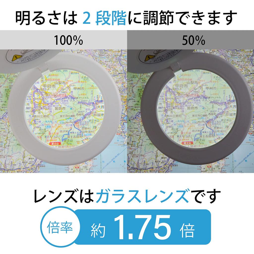 L-Zoom LED Stand Light with Magnifying Glass, White, DS-L24ZS-W 08-0787
