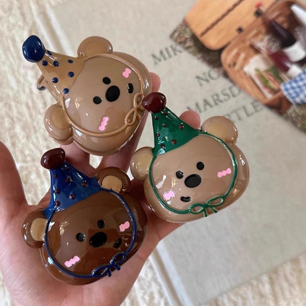 Hairpin Cartoon Hair Claw Acrylic Plastic Grab Clip Cute Bear Hair Clip  Vacation