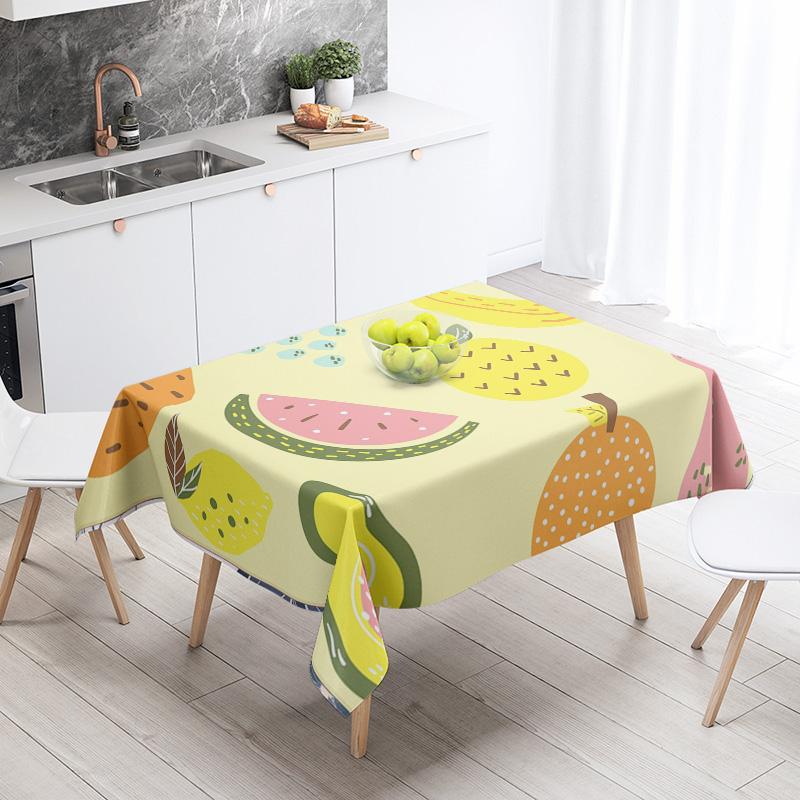 Abstrakte Kunst Lebensmittelillustration Tischdecke Ölbeständige Tischdecke Wasserdichte Picknick-Stoff Nordische Heimdekoration