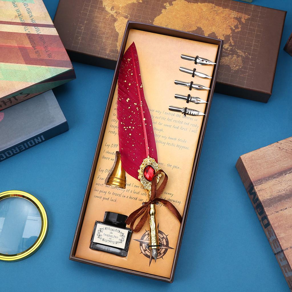 Magic Gem Quill Retro Dipping Pen Set Men'S And Women'S Birthday Gifts Graduation Gifts
