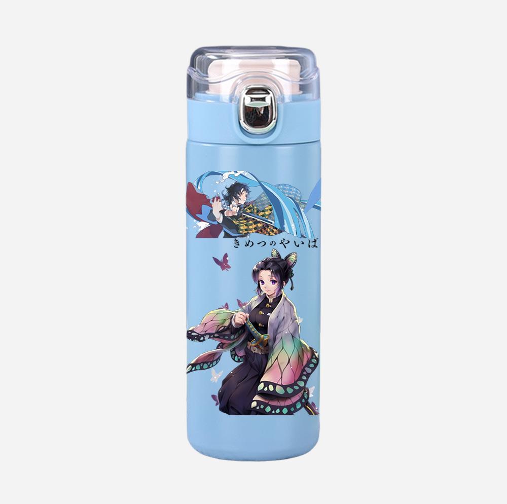 Cană Termos Imprimată Anime Demon Slayer Sticlă de Apă Portabilă din Oțel Inoxidabil Etanșă Camping Cană de Apă 400 ml Cadou