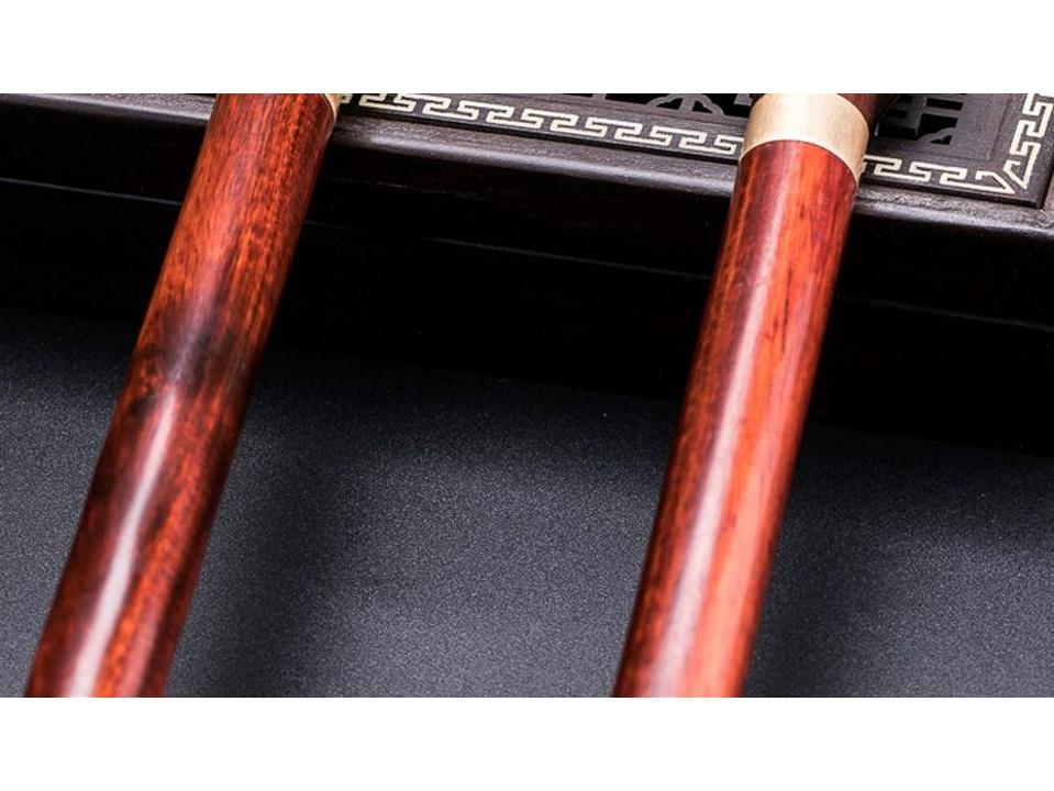 Extra Long Solid Wood Shoehorn with Copper Handle – Sandalwood & Rosewood, Ideal for Elderly Use