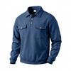 Camisa Polo de Manga Larga Holgada Retro Workwear con Cuello para Ocio al Aire Libre de Hombre de Primavera y Otoño