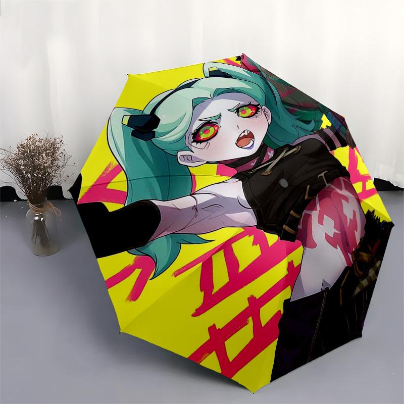 1pz Ombrello da Esterno con Design di Personaggio Anime - Apertura/Chiusura Automatica, Design Portatile a 3 Pieghe, Telaio in Ferro a 8 Stecche - Regalo Perfetto per i Fan, T