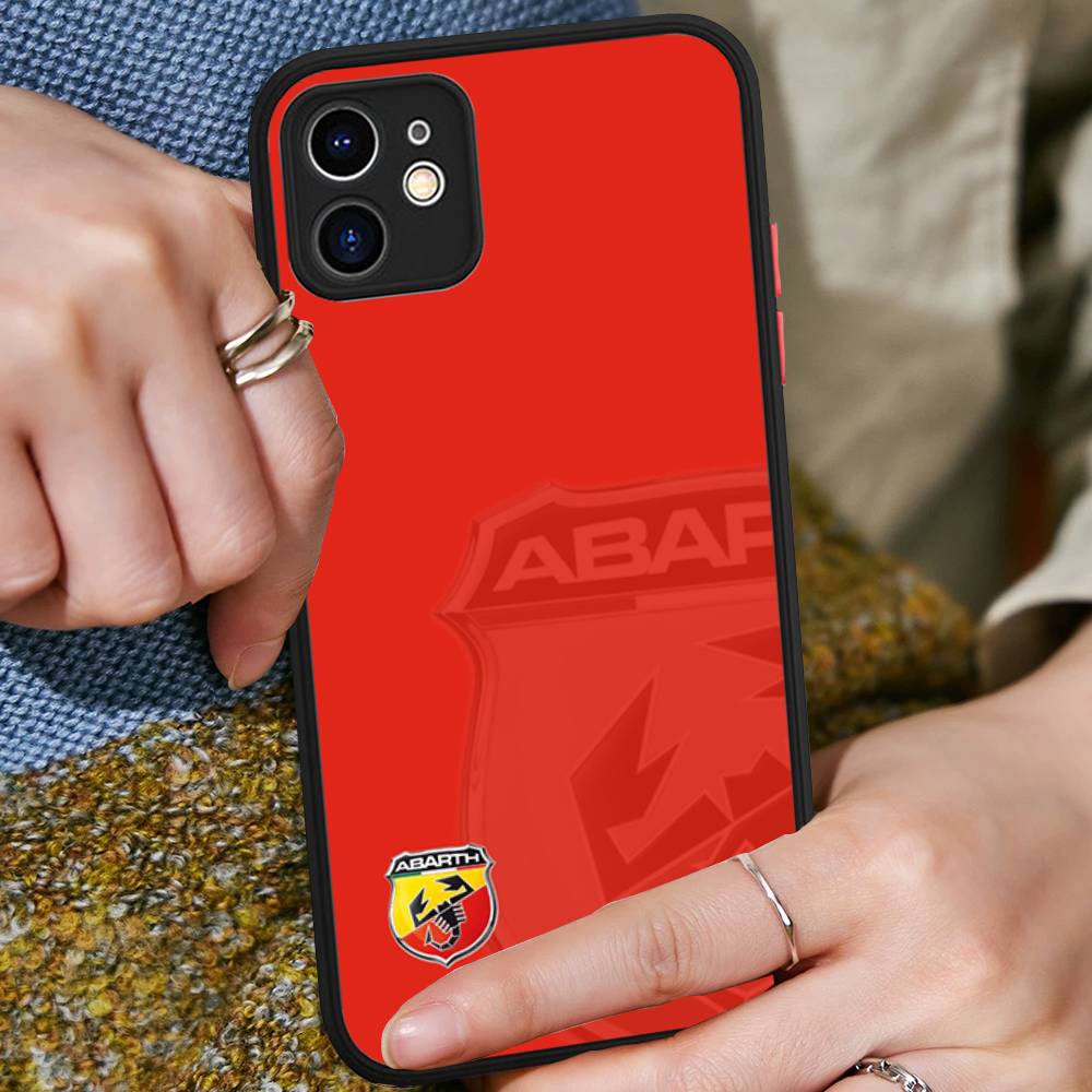 A-Abarth LOGO Matte Transparent Phone Cover For IPhone Case 16 15 14 13 12 11 Pro Max X XS Max Plus