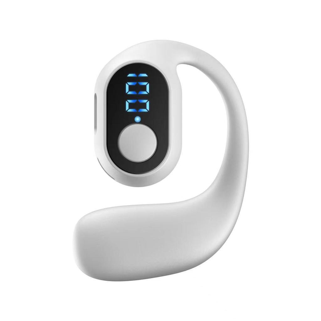 Digital Display Single Left Ear Hanging Bluetooth Headphones Ultra-long Battery Life, Button Version OWS, Non-in-ear Conduction, Wireless Sports