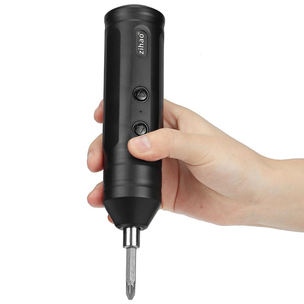 1/10/45pcs Mini Electric Screwdriver Battery Smart Cordless Automatic Screwdriver Multi-function Bits Portable Power Tools Set with Bits Black