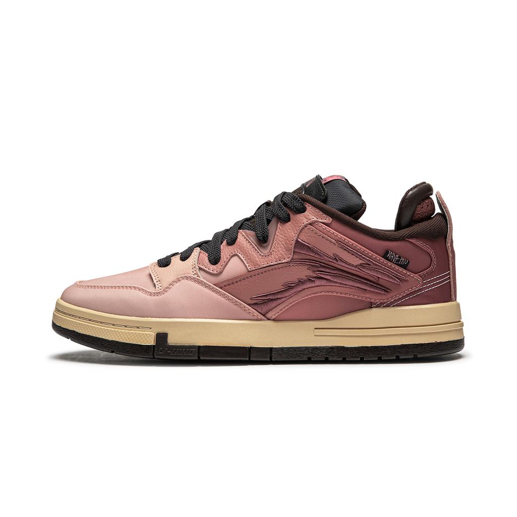 Li Ning Wave PRO Slip Resistant Abrasion Resistant Low top Skateboard Shoes Men's New Mist Rose Pink AECU011-4