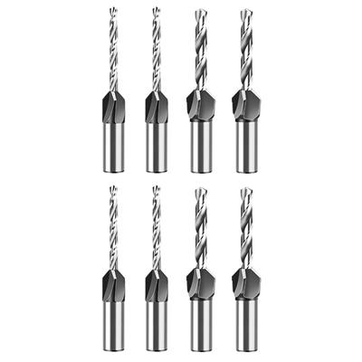4 Size Tapered Head Countersink Drill Bit with Low Friction Depth Collar for 82 Degree Screws and Smooth Boring Drilling