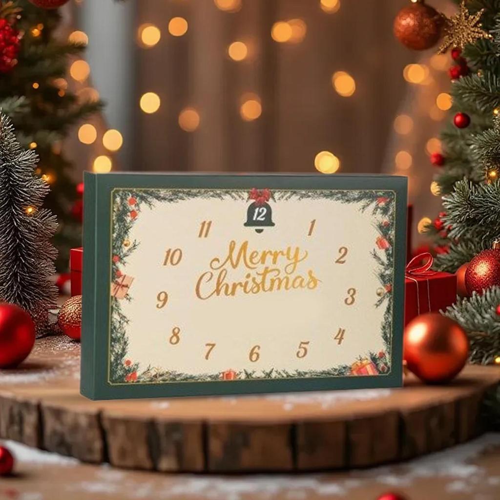 Christmas Calendar Advent 2D Acrylic Holiday Party Favor 24 Days Handmade Emotional Crochet Toys with Positive Card for Birthday