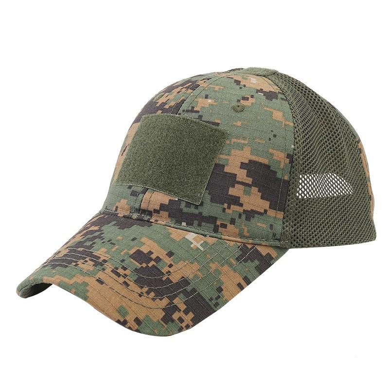 Tactical Mesh Camouflage Baseball Cap with Velcro and Sun Protection