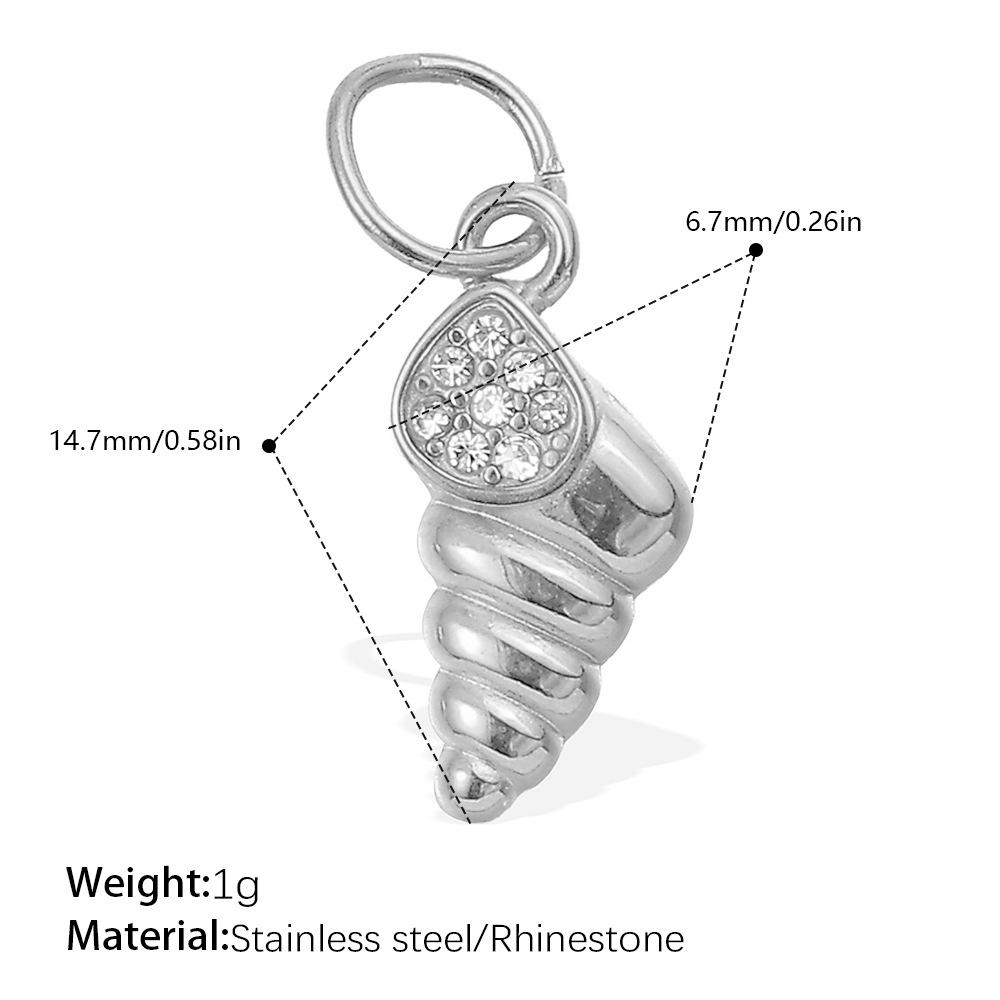 Diamond-Studded Dolphin & Starfish Stainless Steel Pendant - Cute Ocean Animal Jewelry Accessory