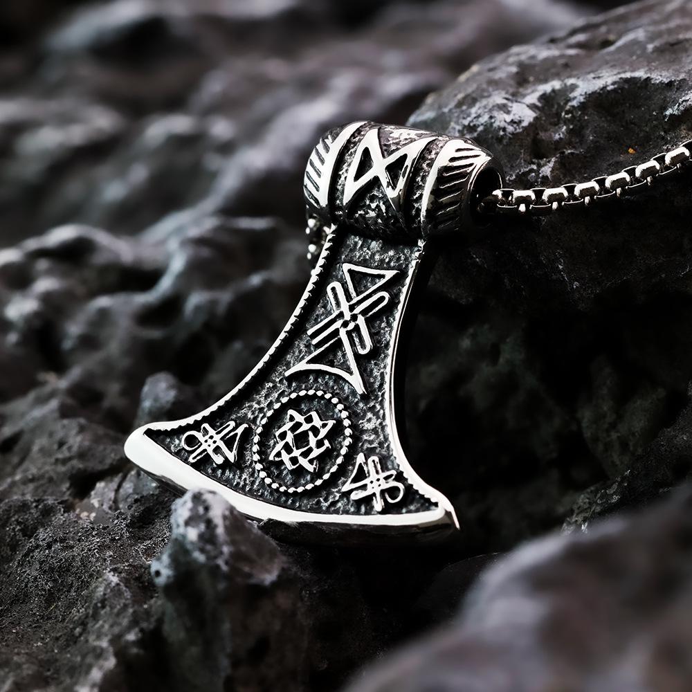 Nordic Stainless Steel Viking Double-Sided Slavic Axe Pendant