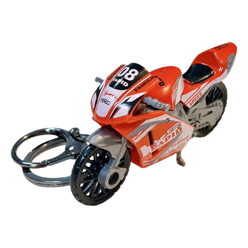 Trendy Cartoon Motorcycle Keychain Pendant - Cool Backpack Accessory and Gift