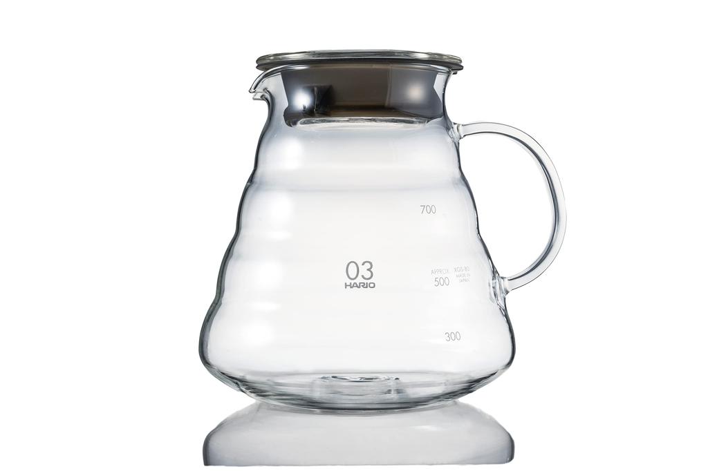 HARIO V60 Glass Server 800 Clear, 800ml, 2-6 Cups, Microwave Safe, XGSR-80-TB