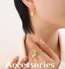 Elegant Gold-Plated Water Drop Earrings for Women - Titanium Steel, Niche Design, Colorfast Jewelry