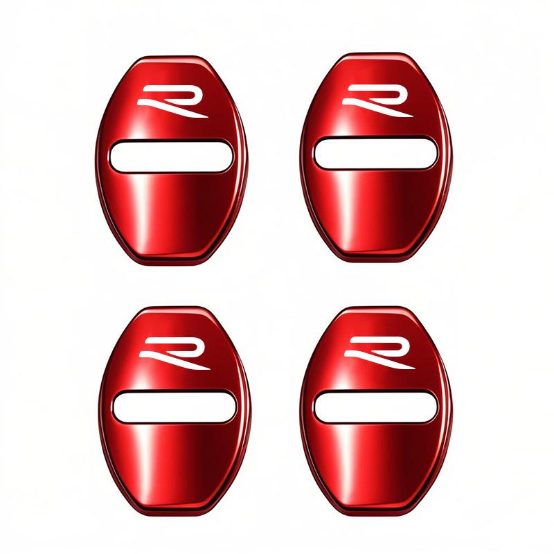 Lijk1 4Pcs Metal Car Door Lock Cover Protective Buckle Cover Sticker Tire Valve For VW GTI Polo Golf MK6 Passat Tiguan Arteon Jetta CC