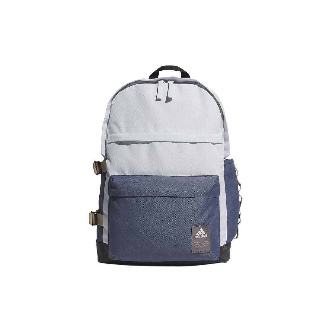 Adidas Logo Zip Closure Recycled Polyester Backpack Medium Unisex Backpacks Blue JF6559 Blue,Medium