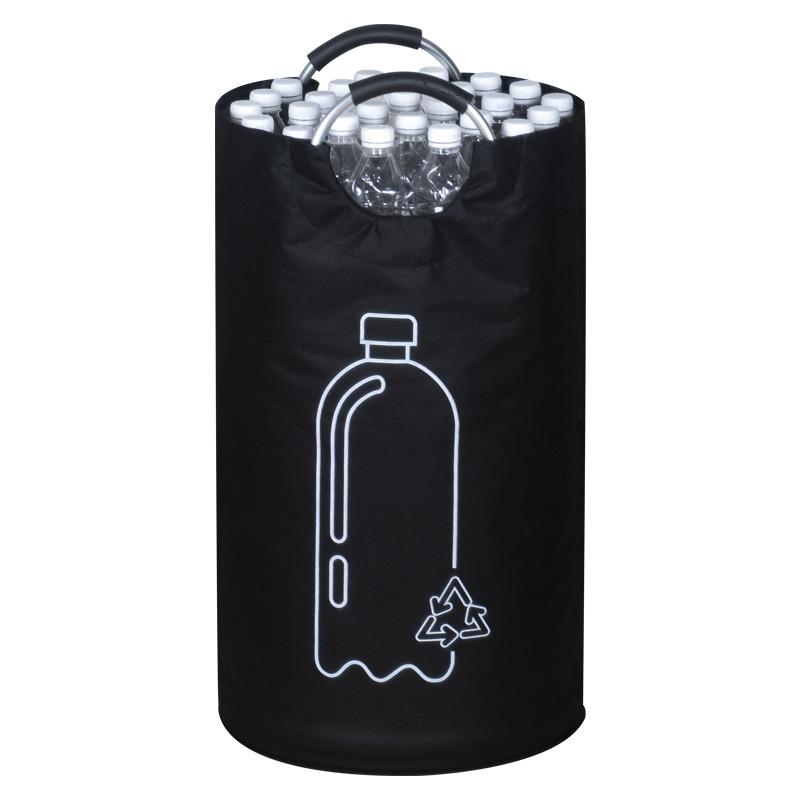 Large Capacity Empty Bottle Storage Basket With Aluminum Handle 82L Wastewater Bottle Collector Bag Folding Recycling Bin