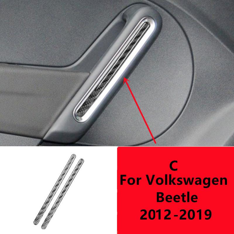 

Панель управления окнами автомобиля из углеродного волокна, внутренняя ручка двери, крышка чаши, накладка для Volkswagen Beetle, внутренняя отделка автомобиля C
