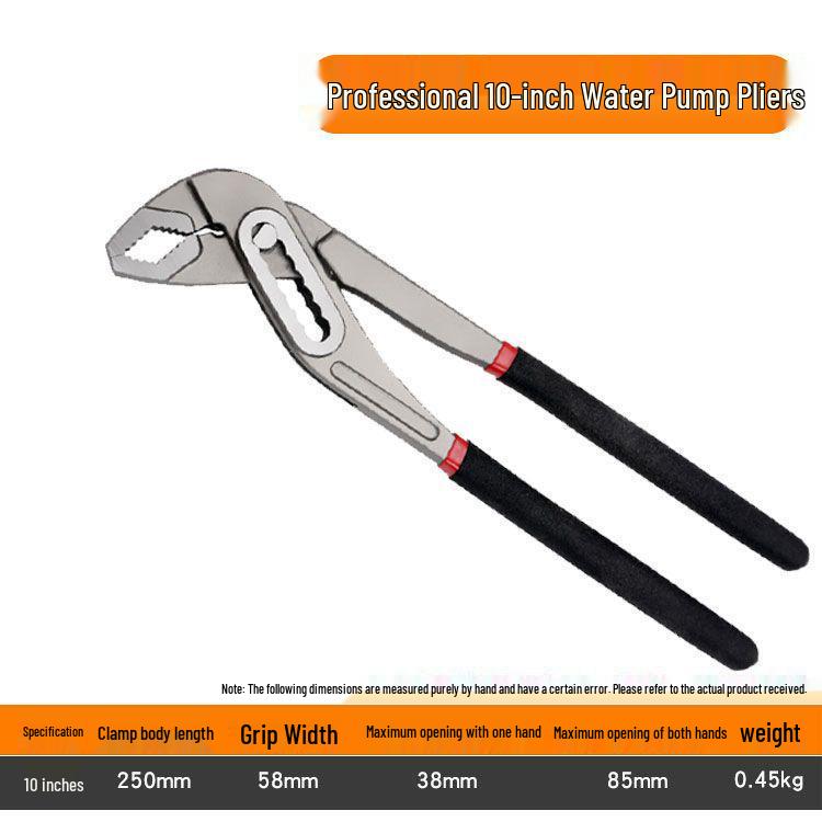 Adjustable Water Pump Pliers: Multifunctional, 10 & 12-Inch, Large Fish Mouth Design, Ideal for Faucets & Pipes