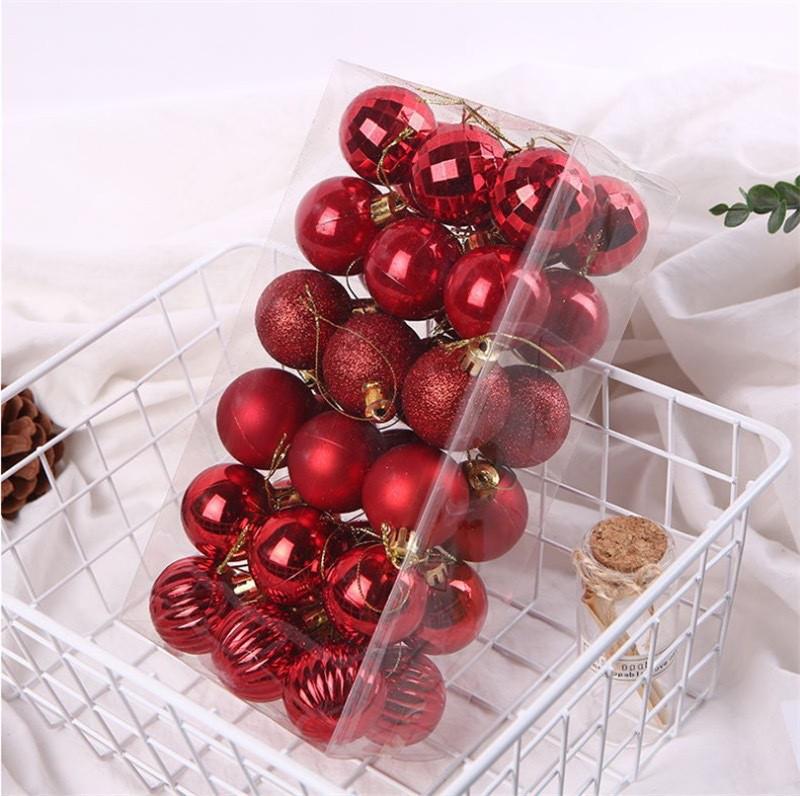 4CM Christmas Irregular Ball Set - 36 Electroplated Ornaments for Tree Decoration