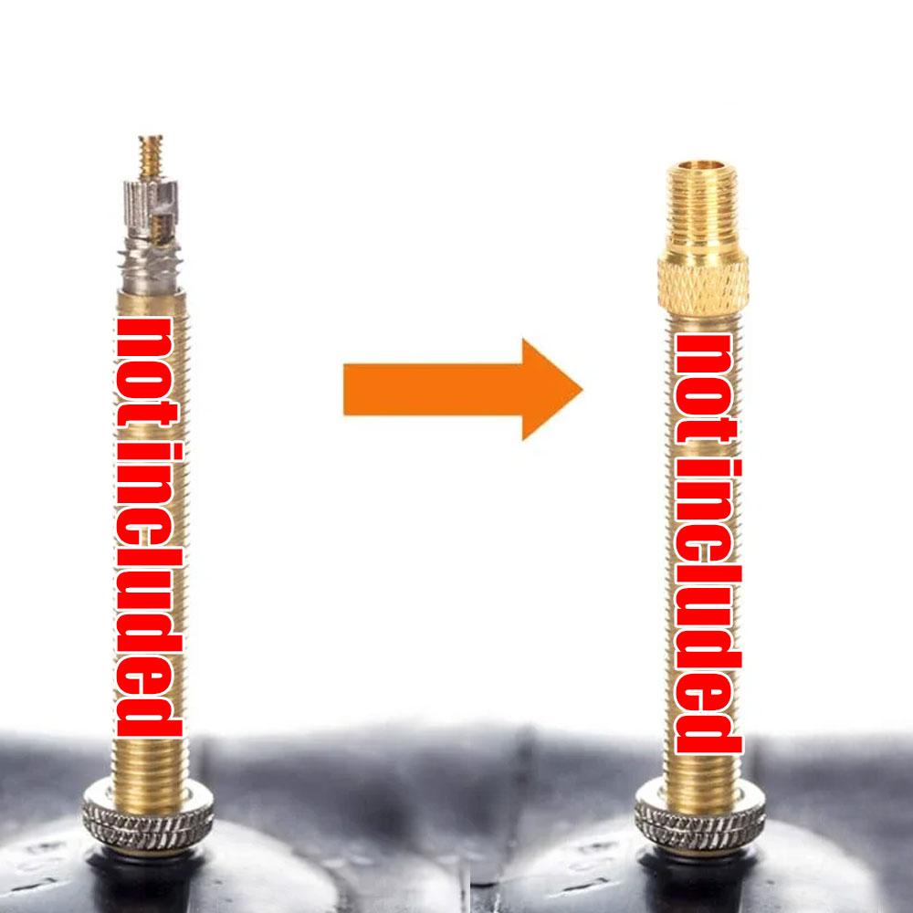 2x Bicycle Presta To American Adapter Bike Tire Valve Adapter Copper Bicycle Pump Tire Valve Connector F/V To A/V Converter