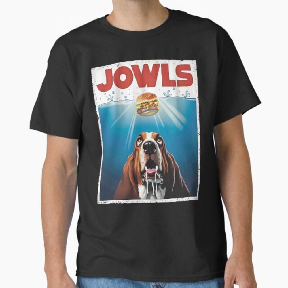 Funny Bassett Hound Dog Jowls Burger, Puppy Dog Eyes Dog Mom T-Shirt Unisex T-Shirt XXXL