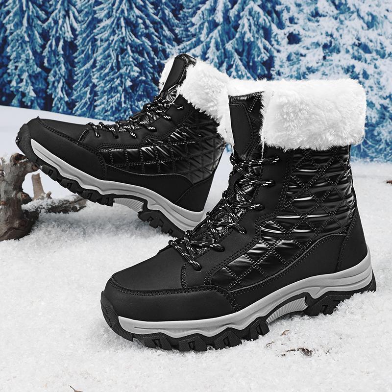 TUINANLE Winter Snow Boots Women Ankle Boots Men Shoes Motorcycle Boots Female