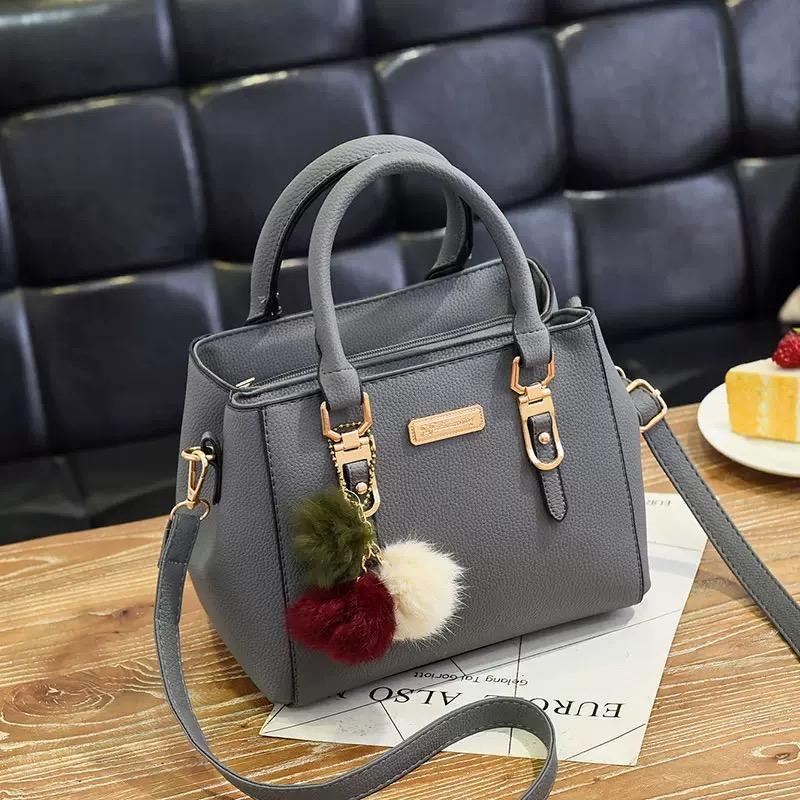 Yogodlns Women Beading Pendant Handbag Ladies Embossed Shoulder Bag Ladies Messenger Bag Hairball Bags High Quality Bag