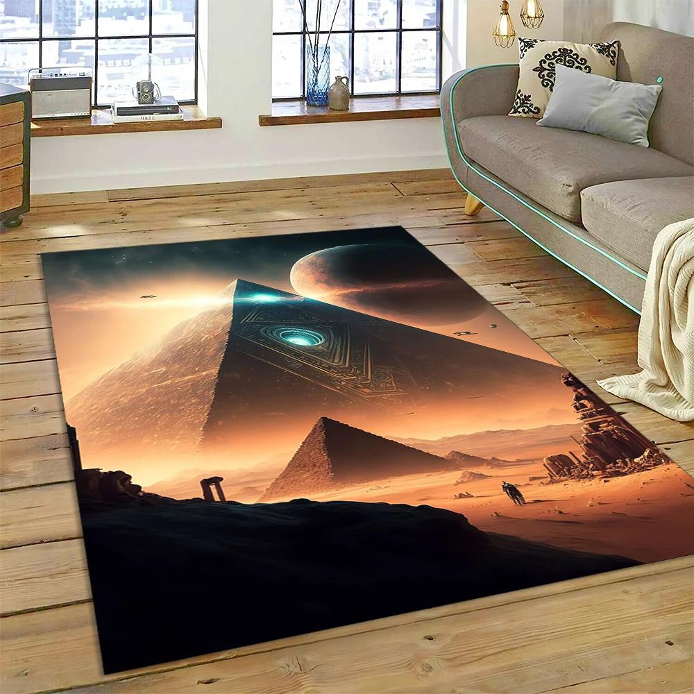 Ägyptische Pyramide Berühmte Architektur Teppich Teppich für Zuhause Wohnzimmer Schlafzimmer Sofa Fußmatte Dekor, Kinderbereich Teppich Rutschfeste Bodenmatte