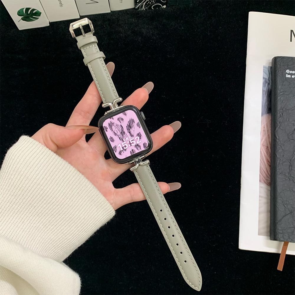 Suitable for Apple S11 watch with iwatch109876SE leather strap creative Huawei GT6 Xiaomi 9pro